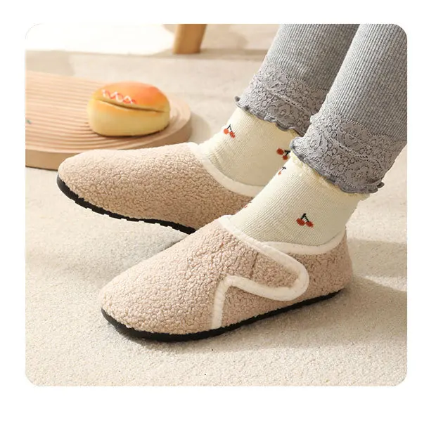 Kinder-Baumwollpantoffeln, Einfarbige Warme Winter-Hausschuhe für Jungen und Mädchen, Plüsch-Bodenschuhe, Weiche Sohle, Rutschfeste Baumwollschuhe für Drinnen – Detail 19
