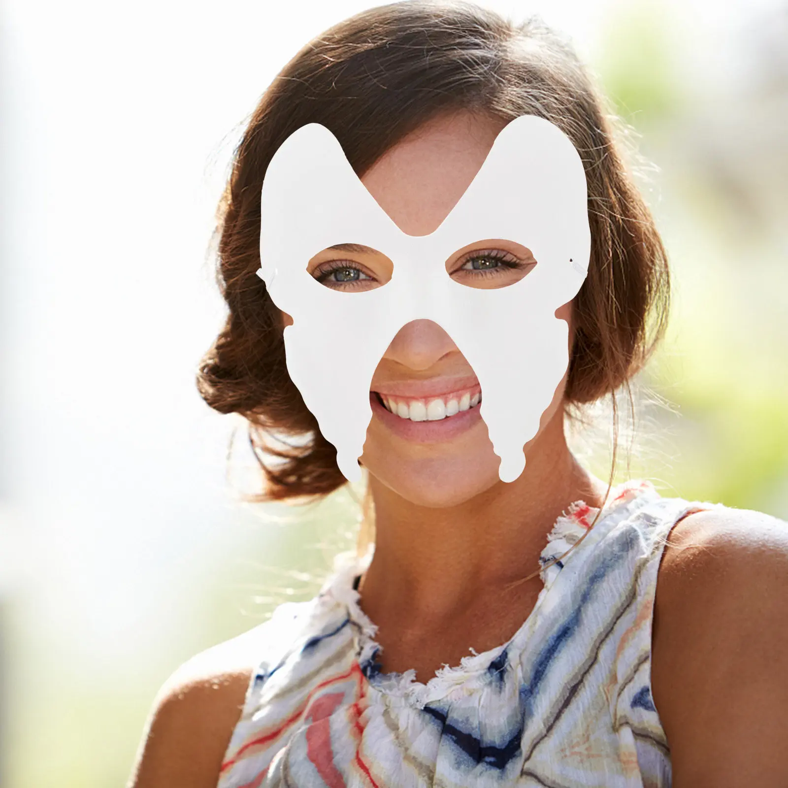 6 Pcs White Paper DIY Mask Masks for Crafts to Decorate Color Your Own Blank Pulp Plain