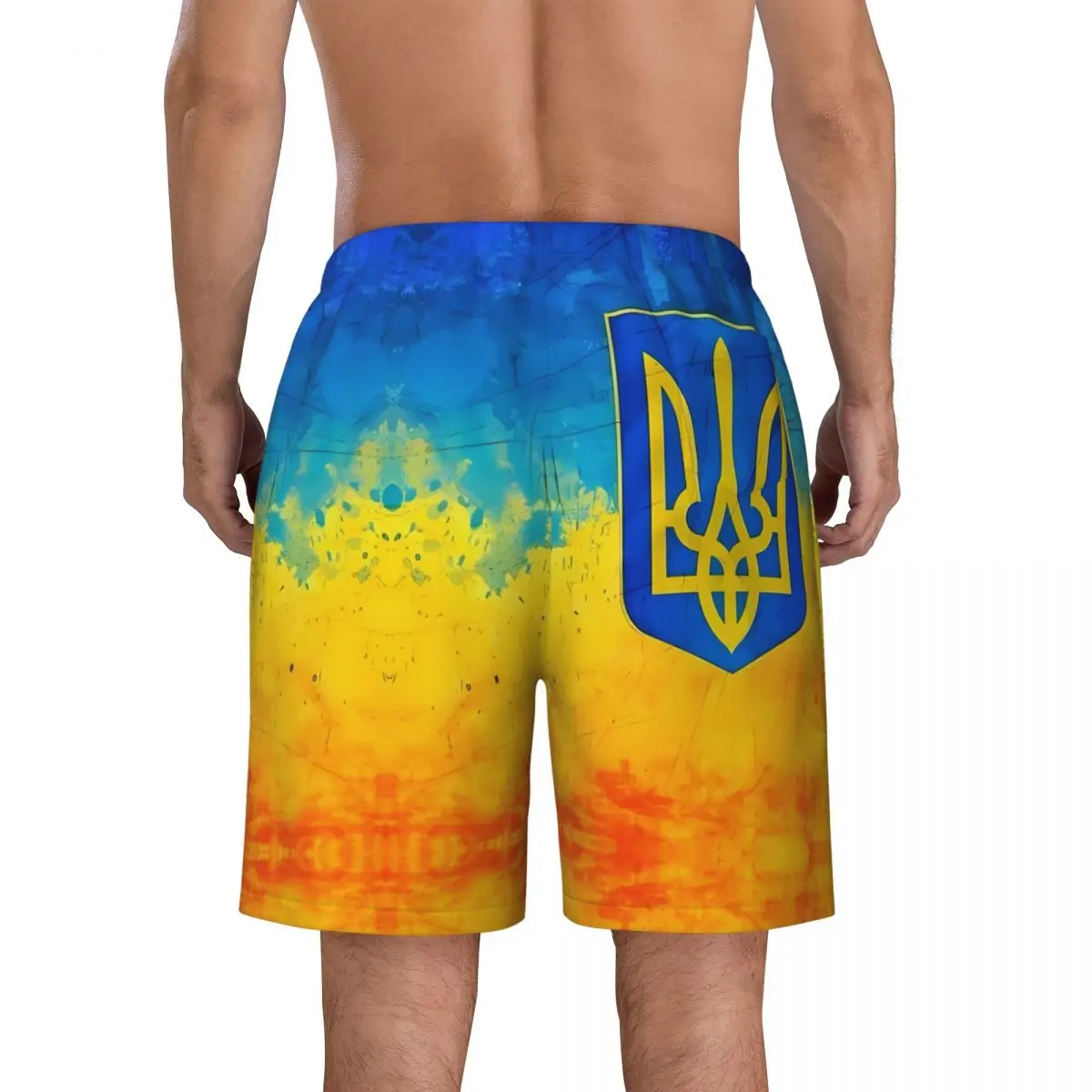 Homens 3D Ucrânia Gym Shorts, moda verão, esportes legais, shorts de praia, masculino respirável casual gráfico, plus size Swim Trunks