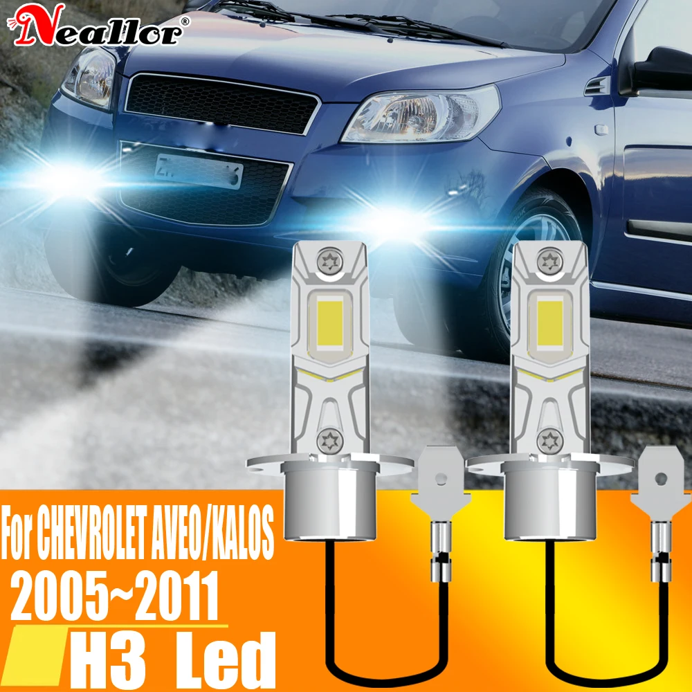 H3 Led Fog Light Canbus Bulb Car Headlight High Power Auto Diode Moto Driving Running Lamp 12V 55W For Chevrolet AVEO 2005~2011