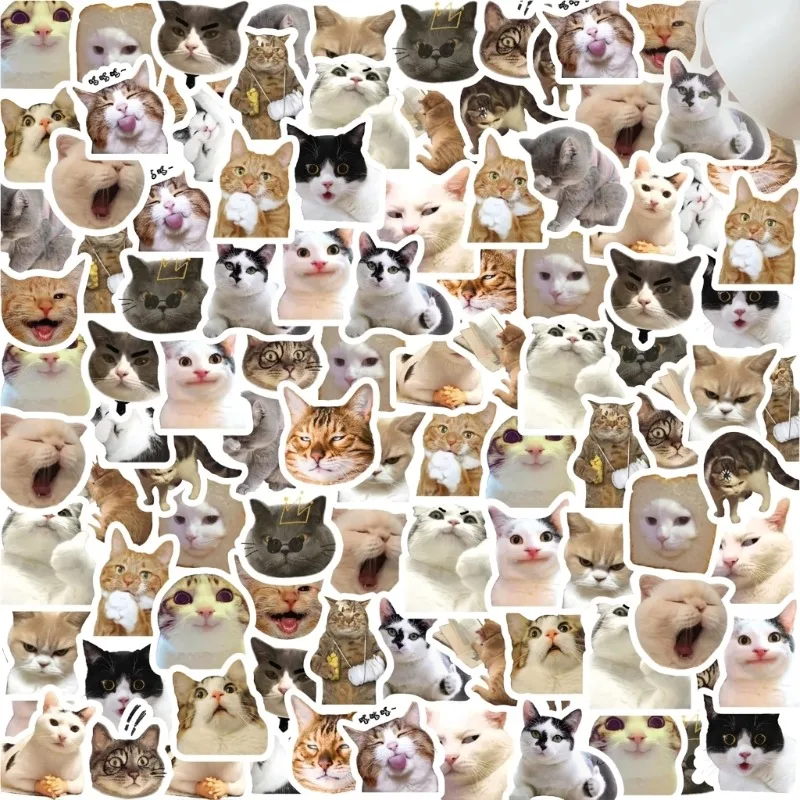 46PCS Cat Stickers for Luggage Laptop Phone DIY Decoration, Waterproof Vinyl Skateboard Suitcase Stickers, School Supplies Toys