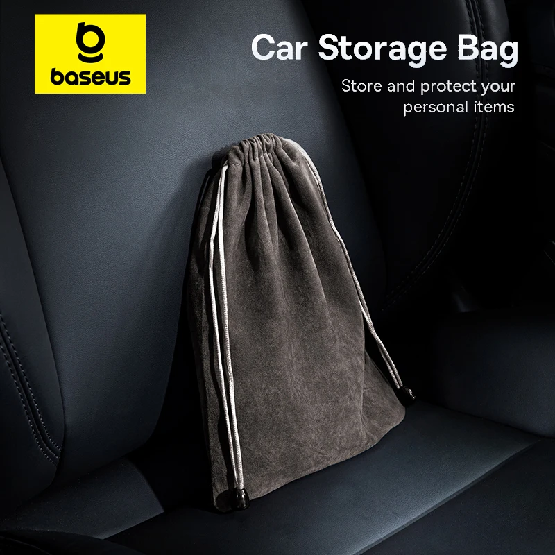 Baseus Car Storage Bag Phone Pouch Power Bank Case for iPhone Inflator Pump Jump Starter Interior Accessories Stowing Tidying