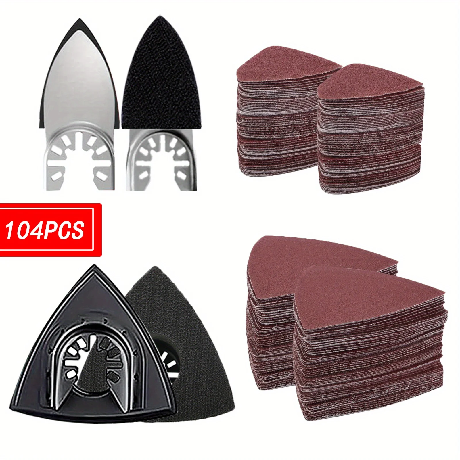 Upgrade Your Oscillating Tool With This 104pcs Sanding Pads Kit - 100Pcs Sandpaper For Finishing Wood & Plaster