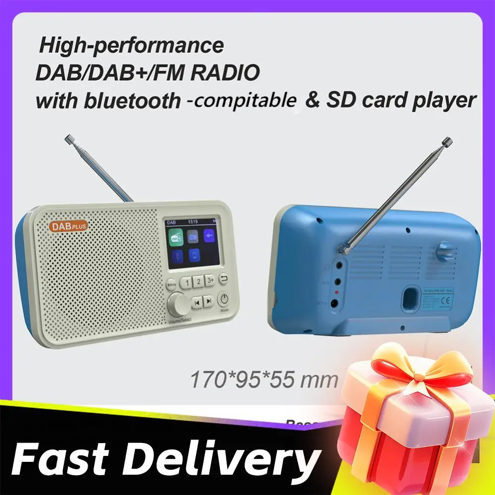 

Портативное радио с лучшим приемом сигнала FM DAB+, беспроводной Bluetooth-динамик с ЖК-экраном, поддержка будильника, таймер сна, радио ﻿
