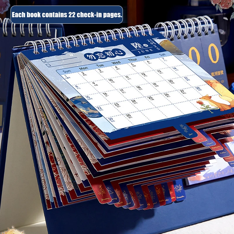 

New 2026 New Desk Calendar Multi-functional Desktop Calendar Cartoon Holiday Countdown Notebook Daily Schedule Planner