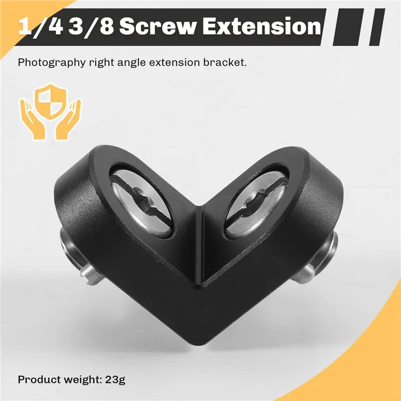 AS94-1/4 3/8 Screw Extension 90° Right Angle Mount Adapter For Tripod Monitor Video Image Transmission DSLR Camera Cage