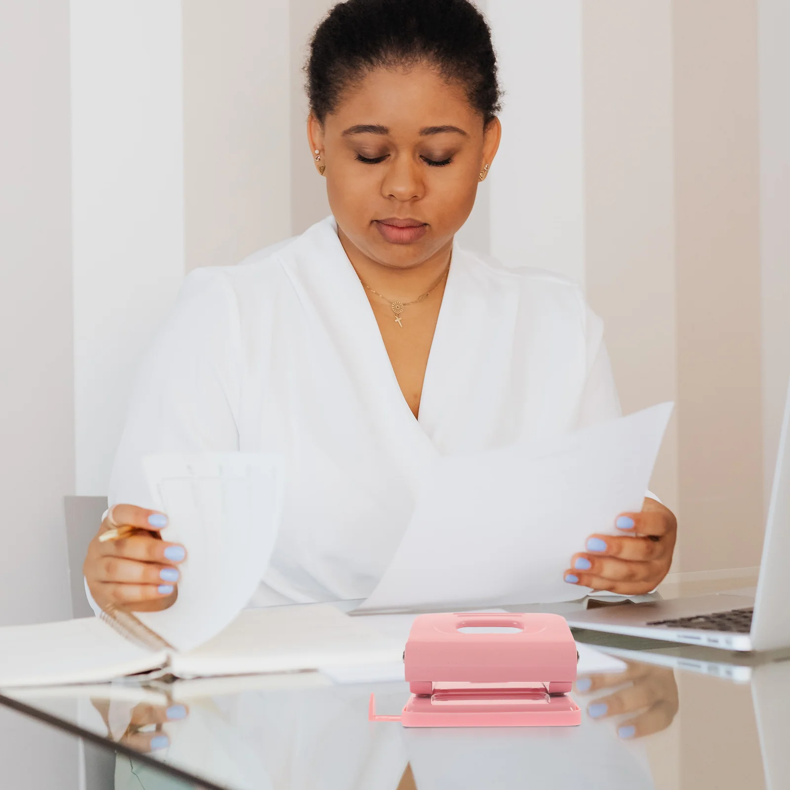 فضفاض ورقة ثقب الناخس 2 حلقة دليل خرامة الورق أداة لمكتب المدرسة المنزل استخدام قابل للتعديل الموثق لكمة الحرفية DIY المشروع