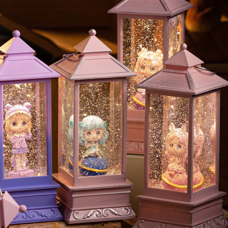 Snow Cartoon Crystal Ball Music Box Nightlight USB Spinning with Lights Gifts Girls Beautiful Birthday Gifts Home Furnishings