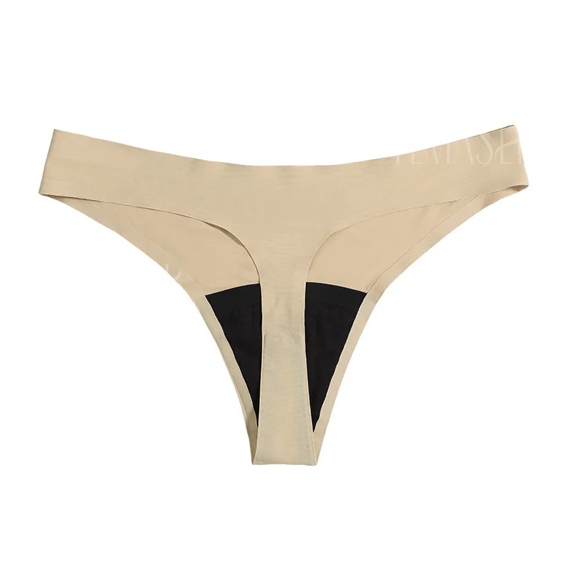 Nieuw ontwerp naadloze lage taille lekvrije 4-laags menstruatieslipje wasbaar lichtstroom periode slipje voor dames string