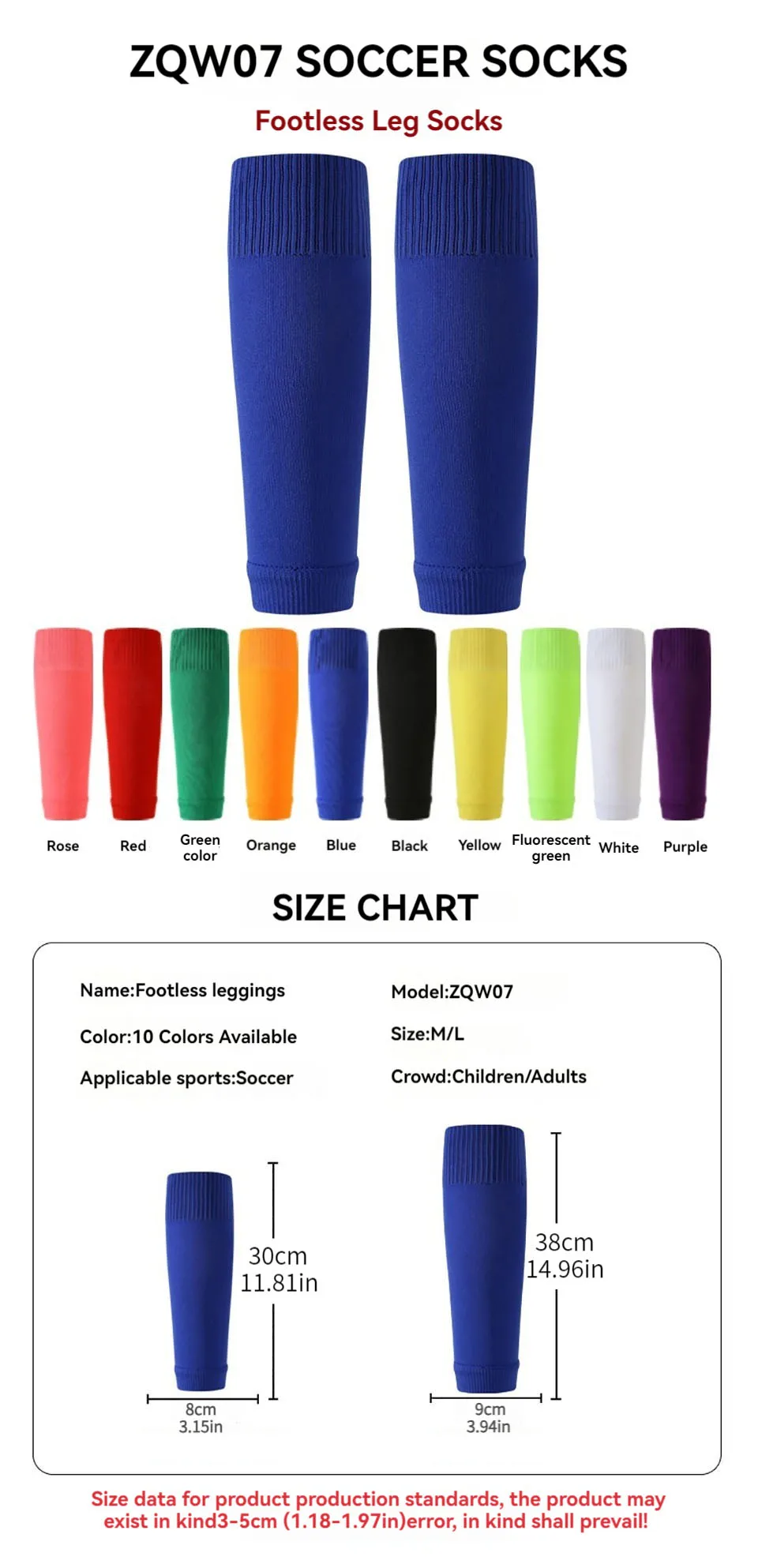 Loogdeel Fußball-Beinschoner-Socken für Erwachsene und Kinder, Schienbeinschützer, Wadenschutz-Socken, Beinabdeckung, atmungsaktive Sportsocken – Detail 2