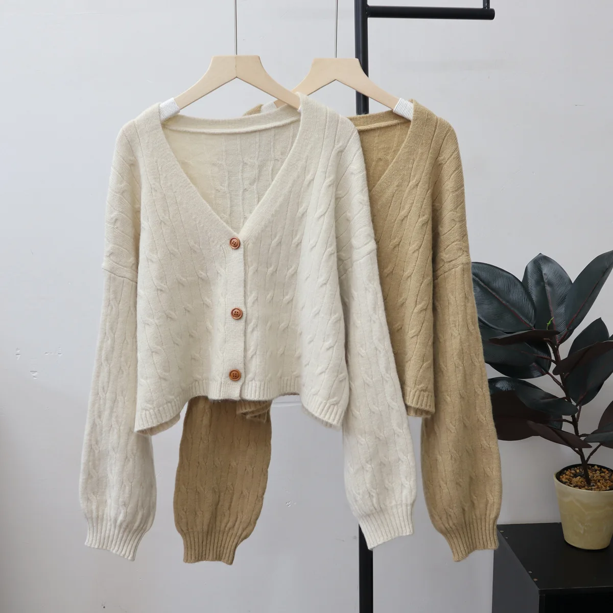 

Women Cardigan Sweaters Coats Jackets V Neck Casual Loose Solid Jumpers Y2k Streetwear Elegant Knit Open Stith Autumn Winter