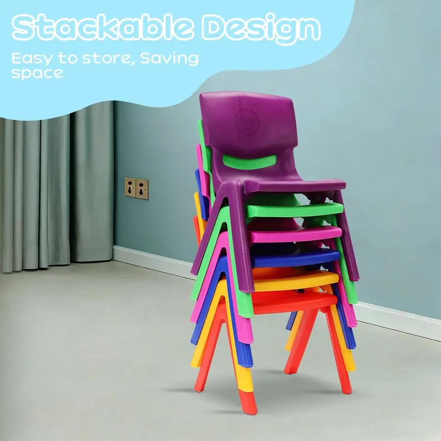 Stackable School Chairs with 11inch Seat Height, Colorful School Stackable Chairs Stacking Plastic Classrooms Chairs for Prescho