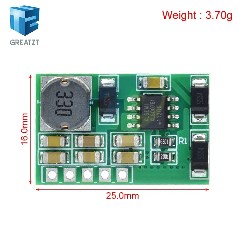 GREATZT DD1718PA +- 5V 6V 9V 12V 15V 24V Positive & Negative Dual Output Power Supply DC DC Step-up Boost Converter Module
