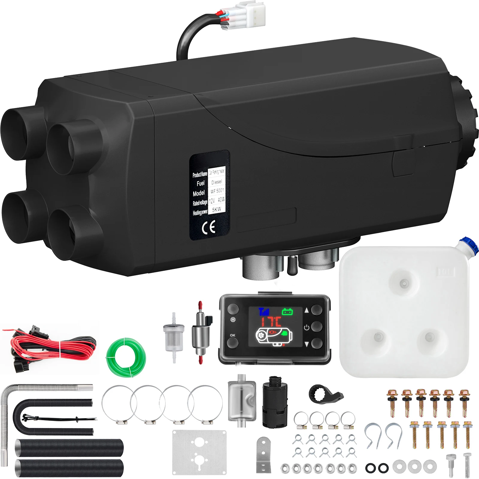 

SucceBuy 8KW Car Heater Diesel Air Heater 12V with LCD Monitor Silencer Fuel Tank for Boat RV SUV Trailer Diesel Parking Heater