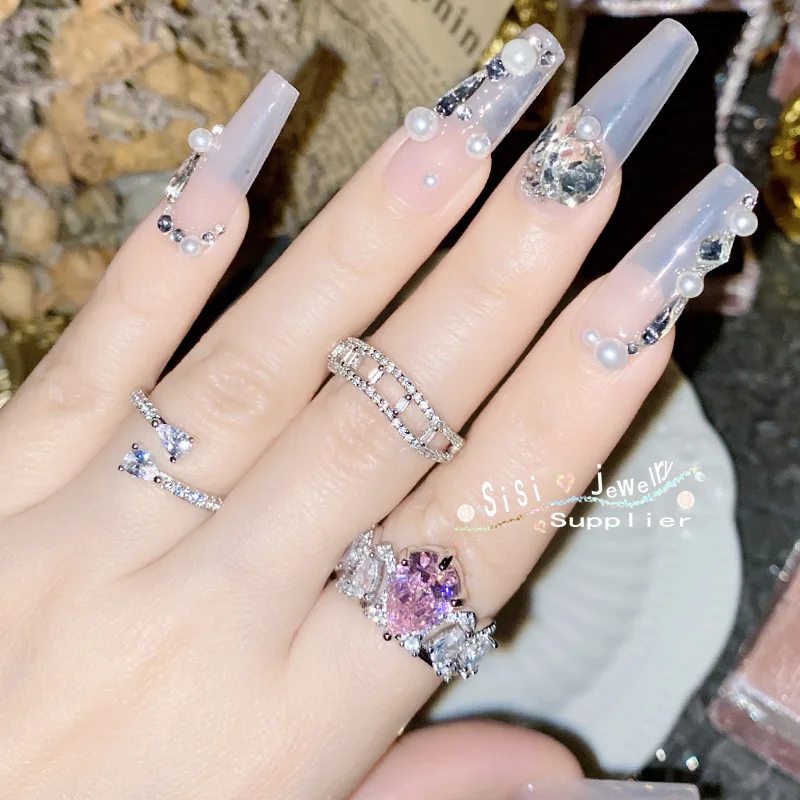 Brillian New Style Can Be Combined To Wear Daughter's Ring Wedding Ball Jewelry Adjustable Size Zircon Accessories Gifts