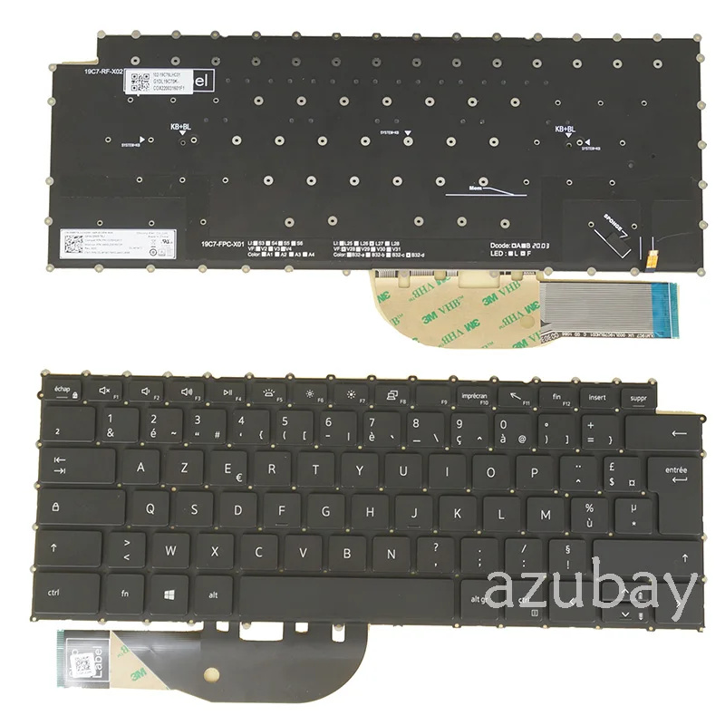 Imagem -05 - Teclado Francês fr Azerty Eua uk Swiss ch para Dell Precision 5750 5550 Xps 9500 9700 02r30j 0k3vc4 0m5t8j 0pd3n6 Dlm19c7 Retroiluminado