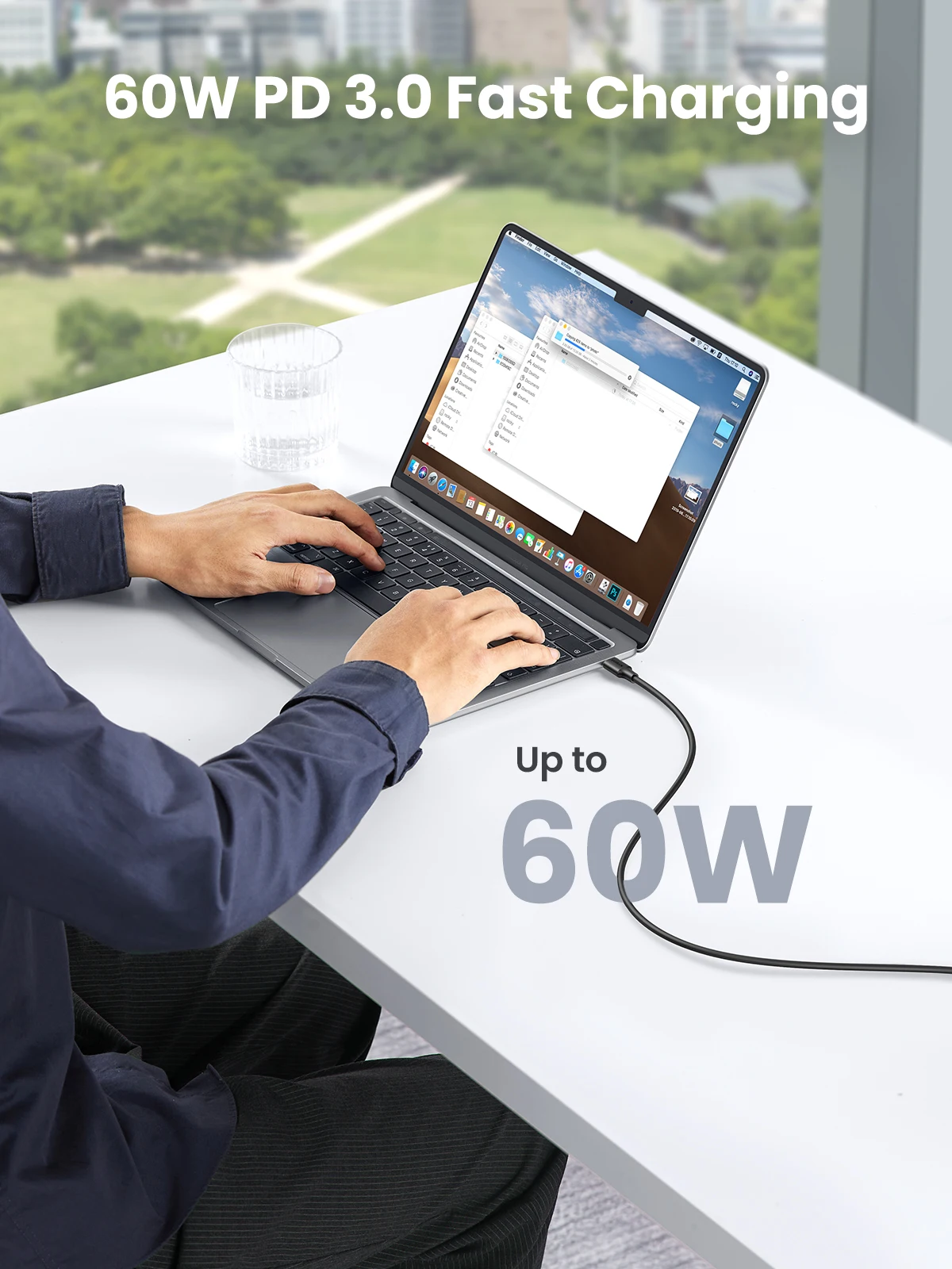 UGREEN USB C إلى USB C كابل PD60W آيفون 17 16 15 ماك بوك باد كابل شحن سريع 20 فولت 3A نوع C شاحن سريع PD كابل USB C #2