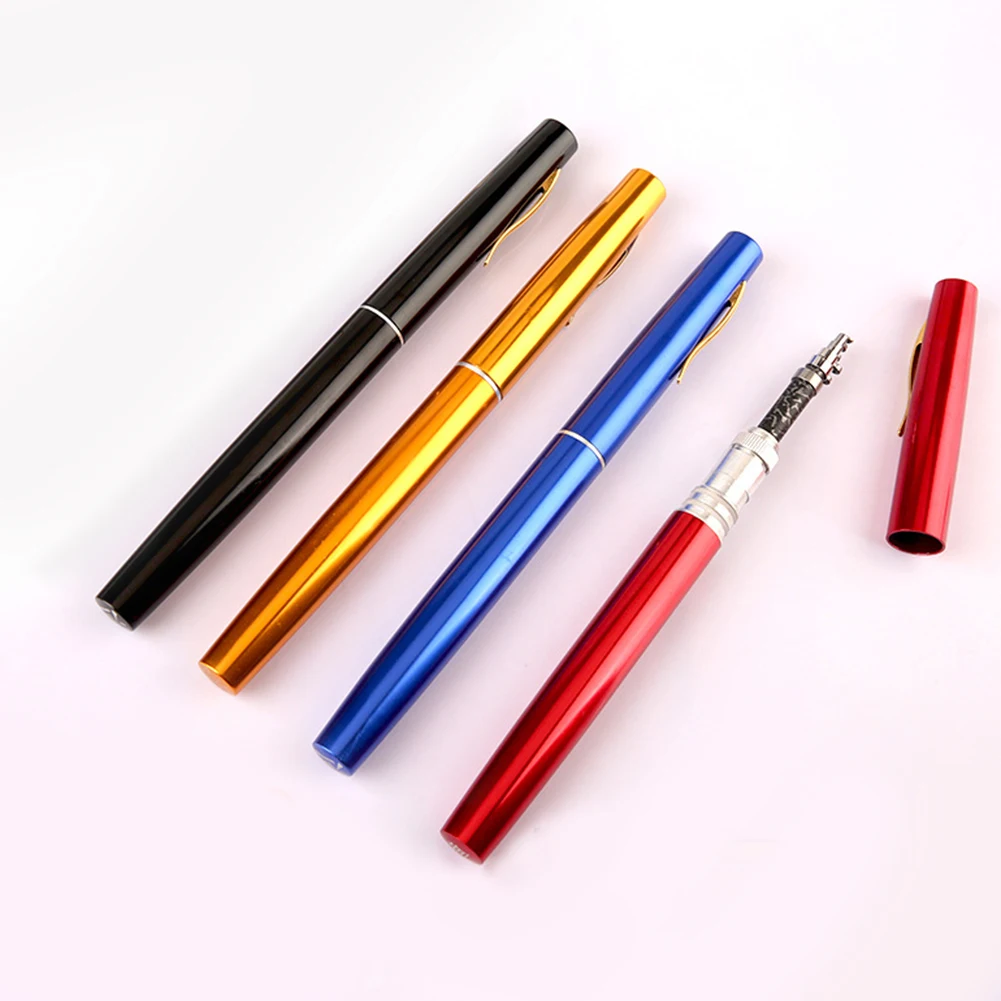 

Portable Telescopic Fishing Pen Aluminum Alloy Mini Pocket Pen Shape Travel Ice Fly Fishing Rod Pole Fishing Reel Combo 1 - 1.6m