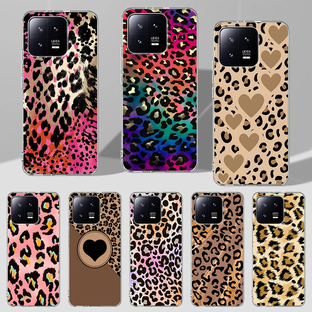 Fashion Tiger Leopard Case for Xiaomi Mi 11 9 9T 13 12 12T 11i A2 11T 12X 10 8 10T Pro 5X A1 A3 Lite Transparent TPU Phone Cover