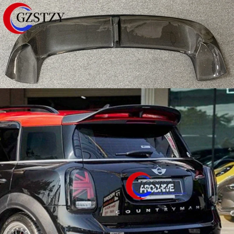 For MINI COUNTRYMAN F60 2017-2023 Carbon Fiber /Glossy Black Roof Spoiler Rear Window Wing Body Kit Racing Accessories Trim
