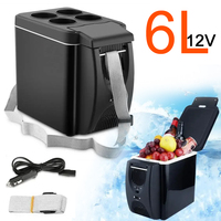 6L 12V Electric Car Refrigerator Mini Freezer Car Freezer Cooler and Warmer Electric Fridge Portable Icebox Travel Refrigerator