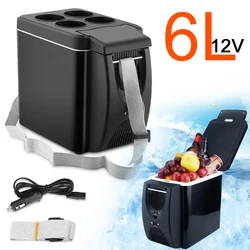 6L 12V Electric Car Refrigerator Mini Freezer Car Freezer Cooler and Warmer Electric Fridge Portable Icebox Travel Refrigerator