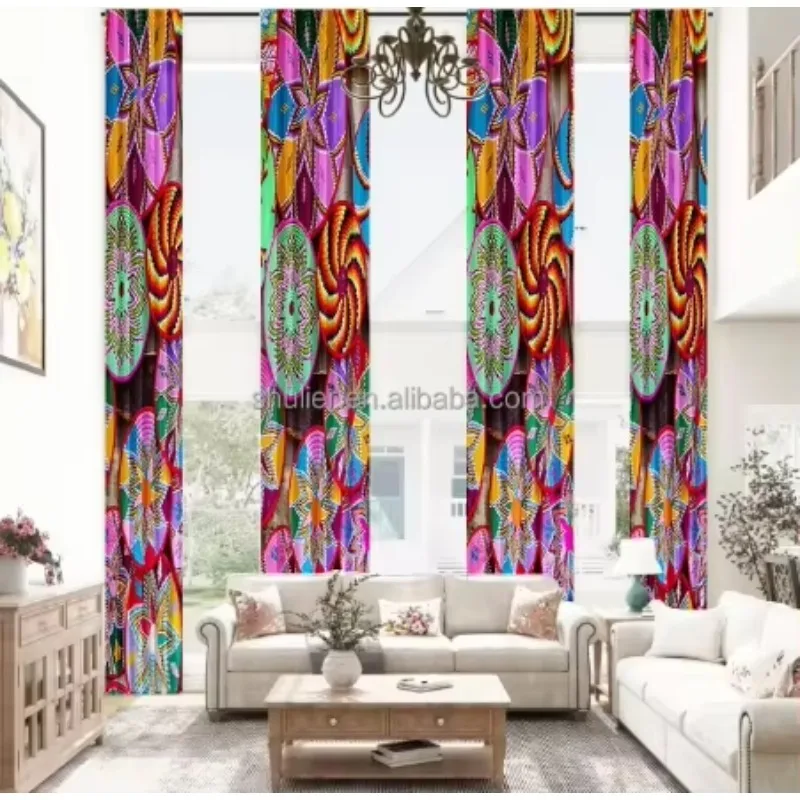 Factory Price Habesha Traditional Culture Ethiopian and Eritrean Cross Super Long Villa Window Curtains for Stage Decoration