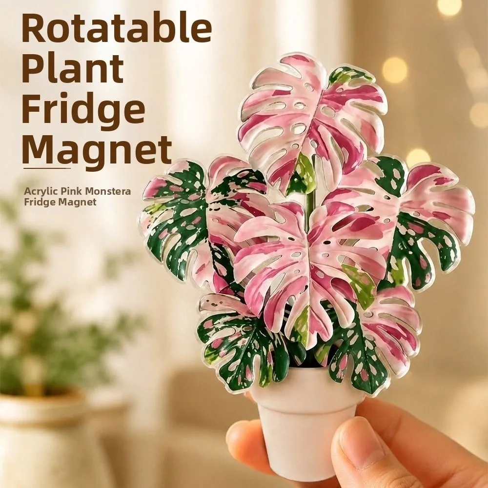 3D Artificial Plant Fridge Stickers Magnets Waterproof Realistic Leaf Mini Artificial Plant Fridge Magnets DIY Lifelike Cactus