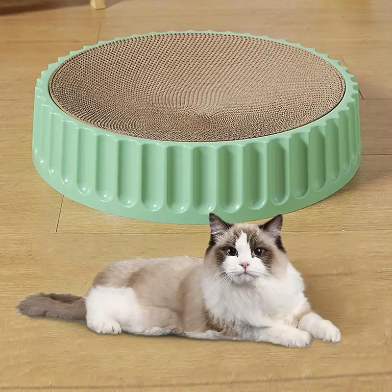 Cardboard Cat Scratcher High-Density Durable Round Cat Scratcher Cardboard Scratching Posts Scratching Pads For Indoor Cats