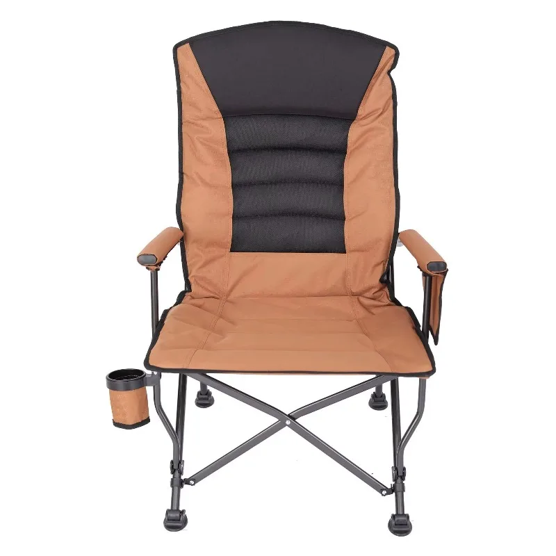 

Portable Reclining Chair With Cup Holder, Adjustable Backrest Chair, Modern Folding Outdoor Camping Chairs