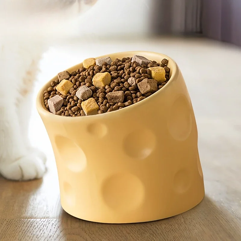 Cat bowl ceramic anti-knock protection cervical spine cat food basin pet bowl