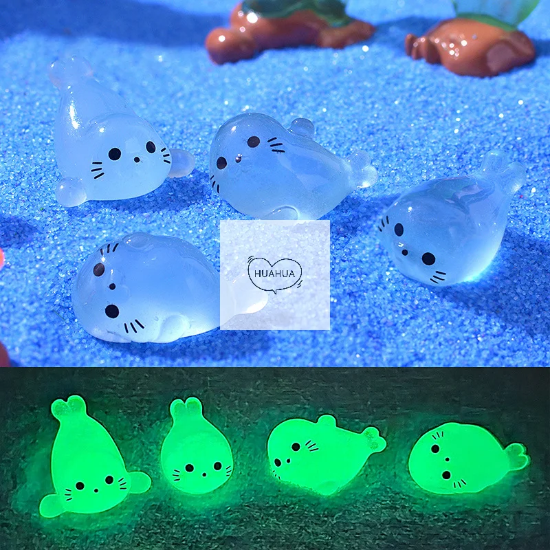 

Luminous Seal Marine Animal Ornament Glow Pendant Micro Garden Craft Landscape Fish Tank Craft Decoration