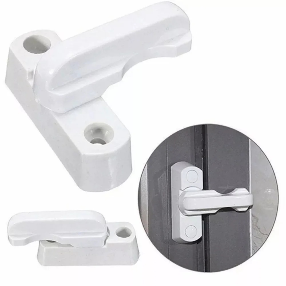 Plastic+Stainless Steel T-lock Window Door Sash Lock Safety Lever Handle Sweep Latch Child Safe Security Hardware Accessories