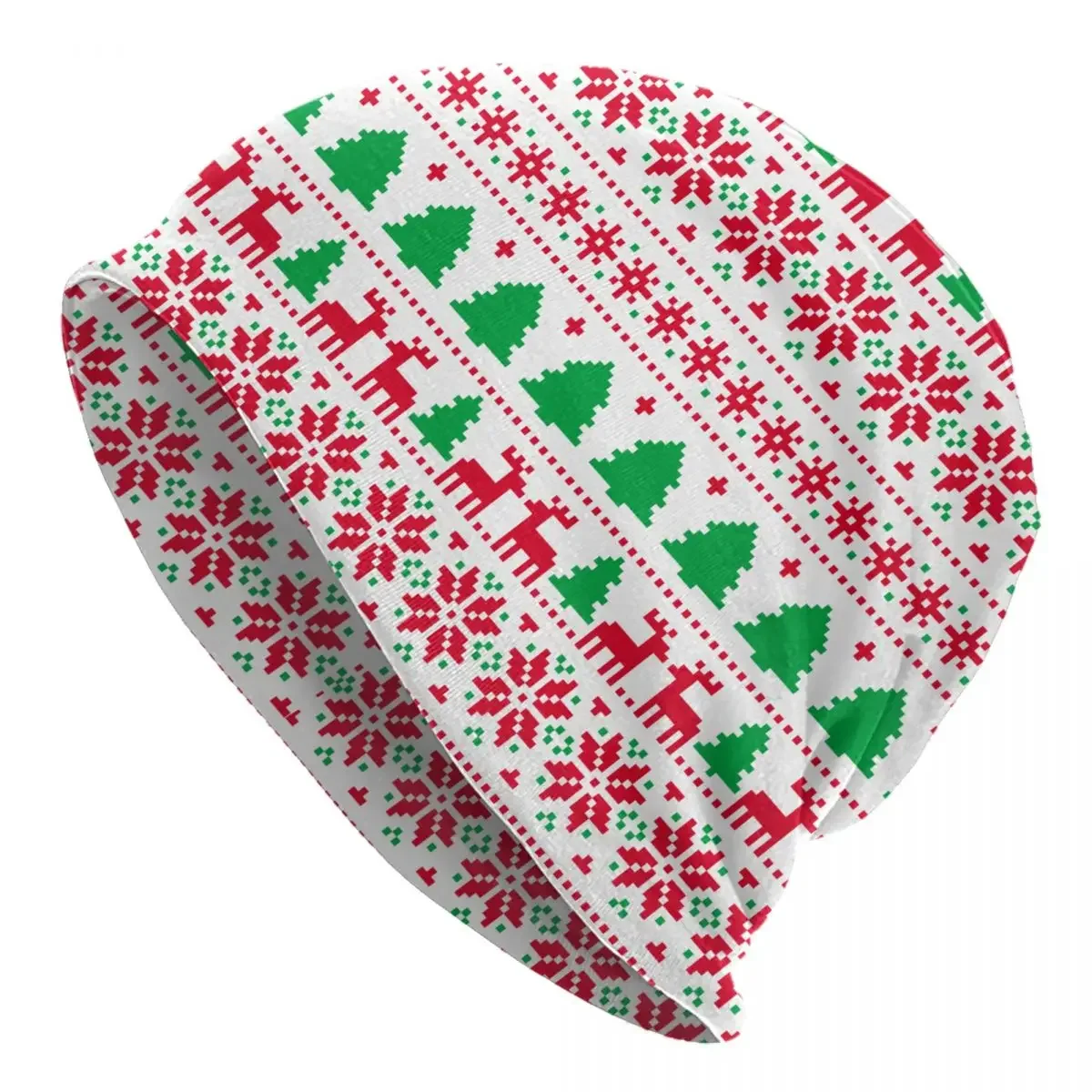 Merry Christmas Santa Claus Tree Bonnet Hats Street Skullies Beanies Hats for Men Women Knitting Hats Spring Thermal Elastic Cap