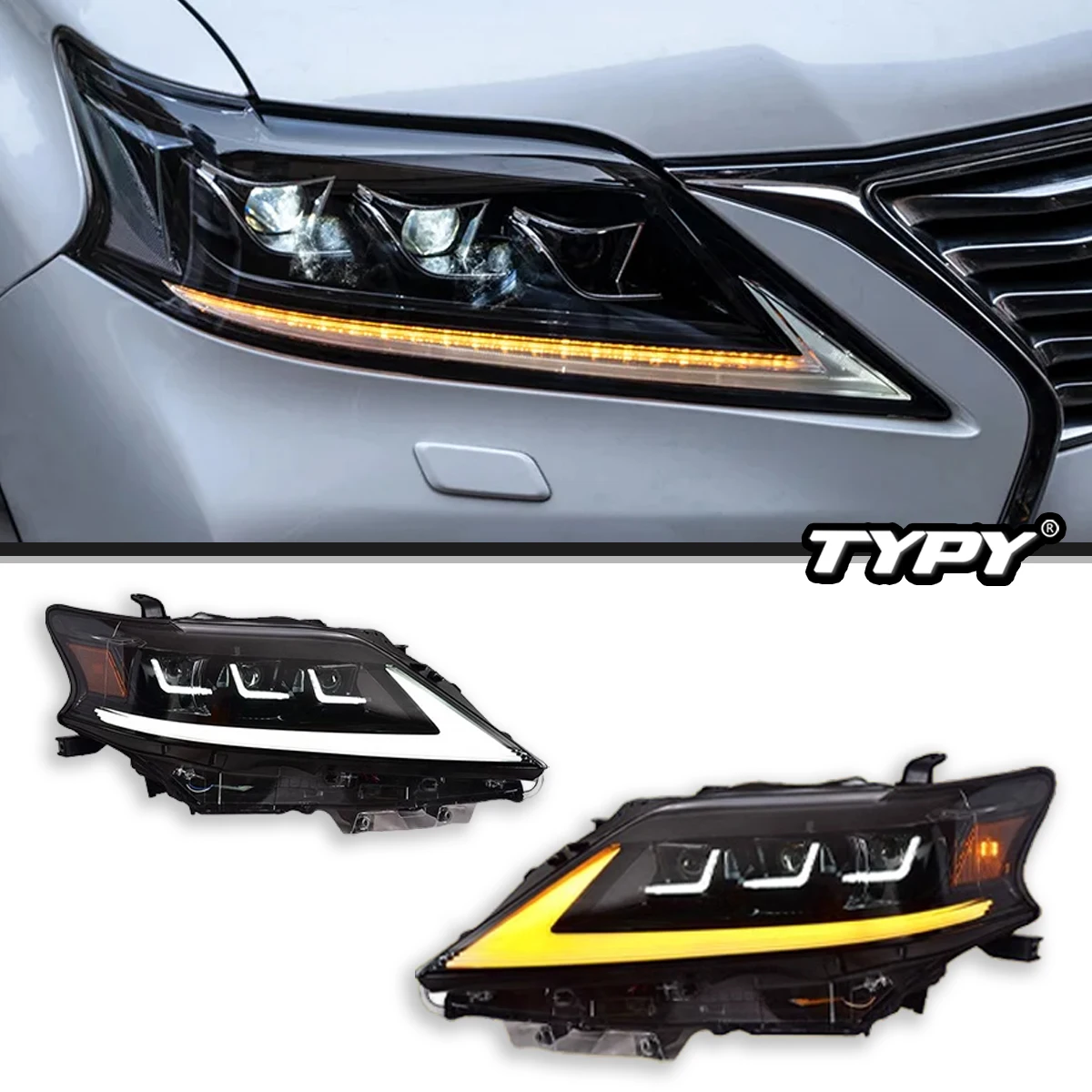 

Car Lights LED Headlamps For Lexus RX270 RX300 RX350 RX450h 2013-2015 Third Generation (AL10) Xenon Models Amber Reflector