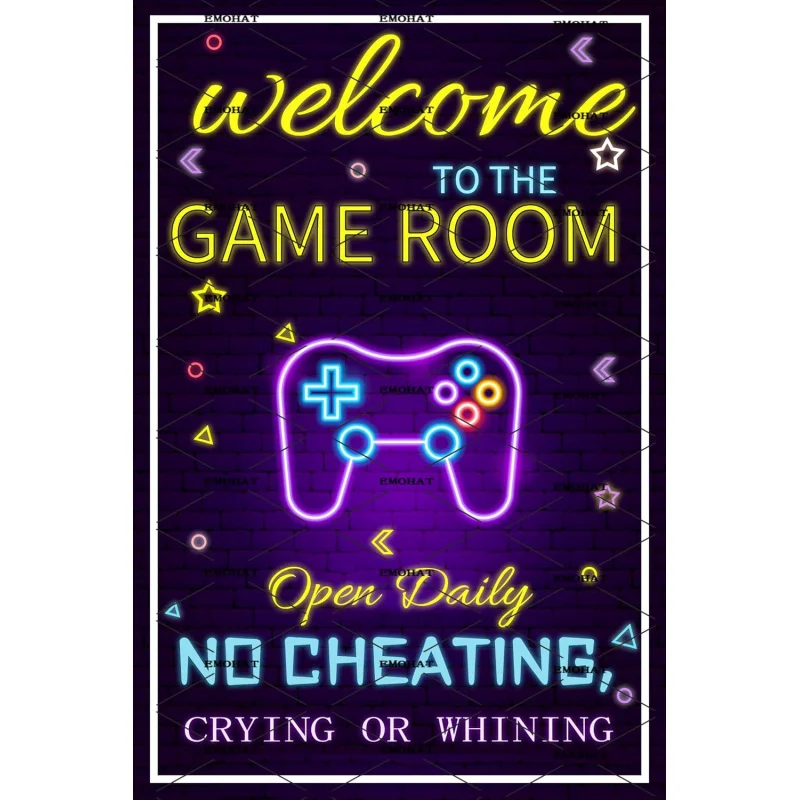 

Welcome to the game room wall decoration metal hanging poster