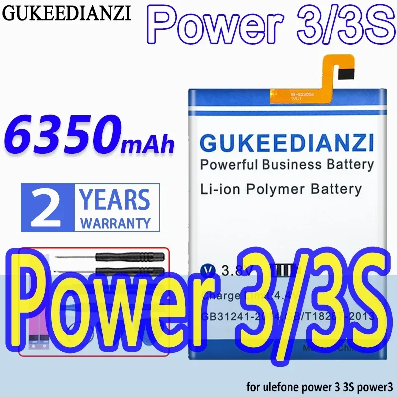 GUKEEDIANZI High Capacity Battery Power  6350mAh for ulefone power 3 3s power3 Bateria