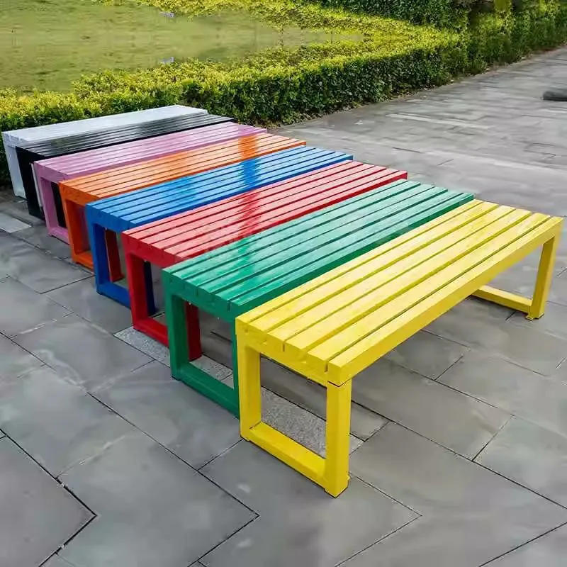 

Park outdoor chair outdoor preservative wood bench park badminton hall bench shopping mall leisure back seat