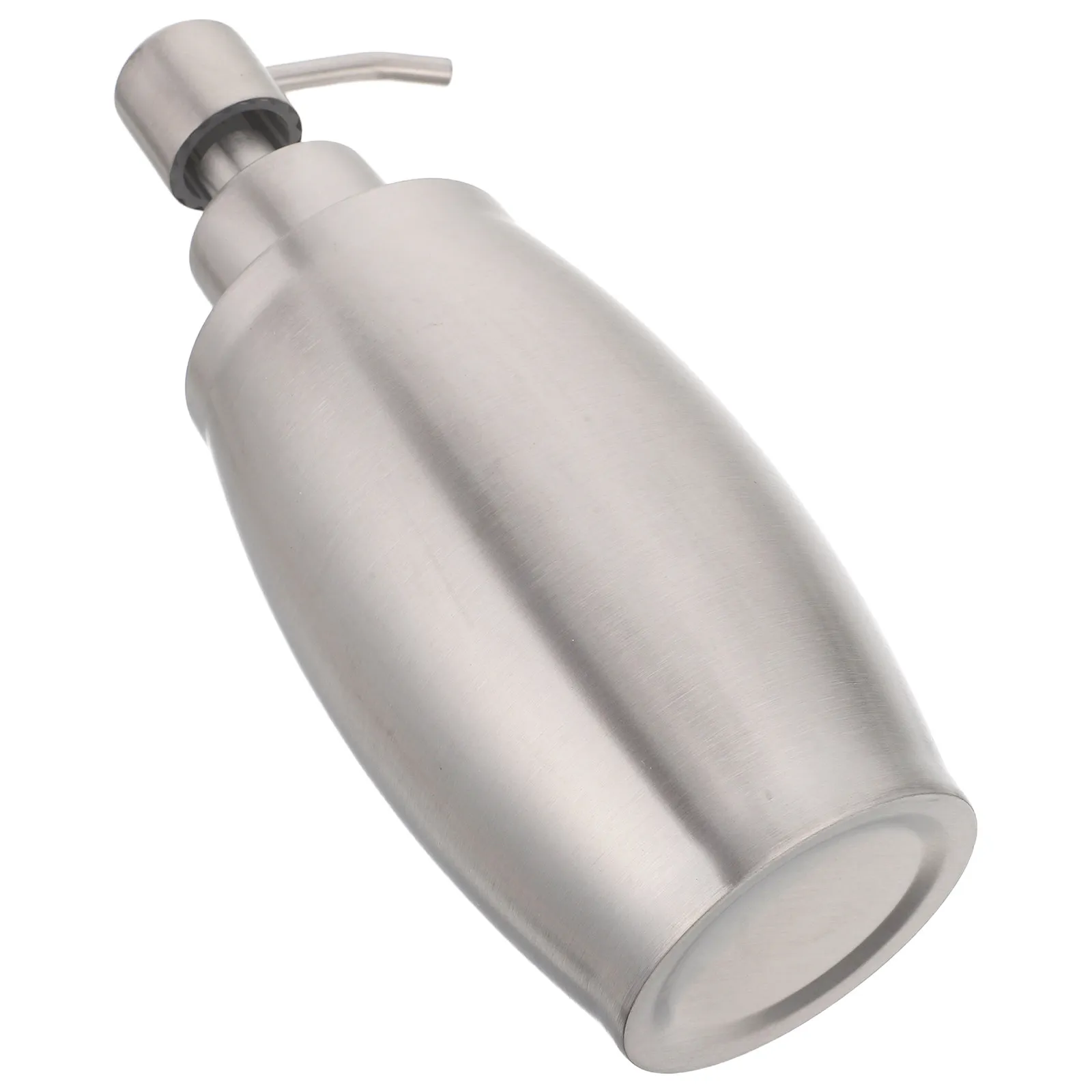 

Metal Oval Shape Pump Bottle Dispenser Silver for Bathroom Kitchen Soap Lotion Dispenser Shampoo Liquid Soap Holder