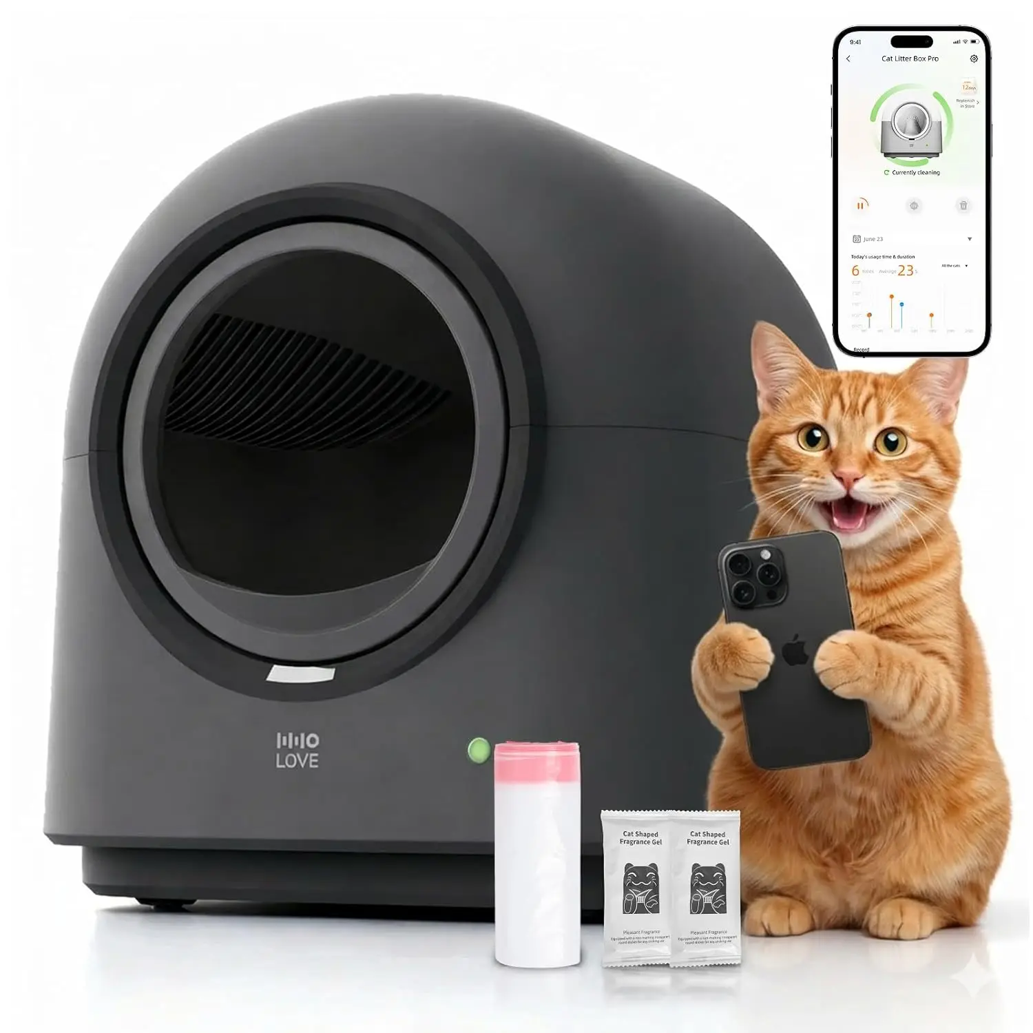 Automatic Self Cleaning Cat Litter Box with Sensors