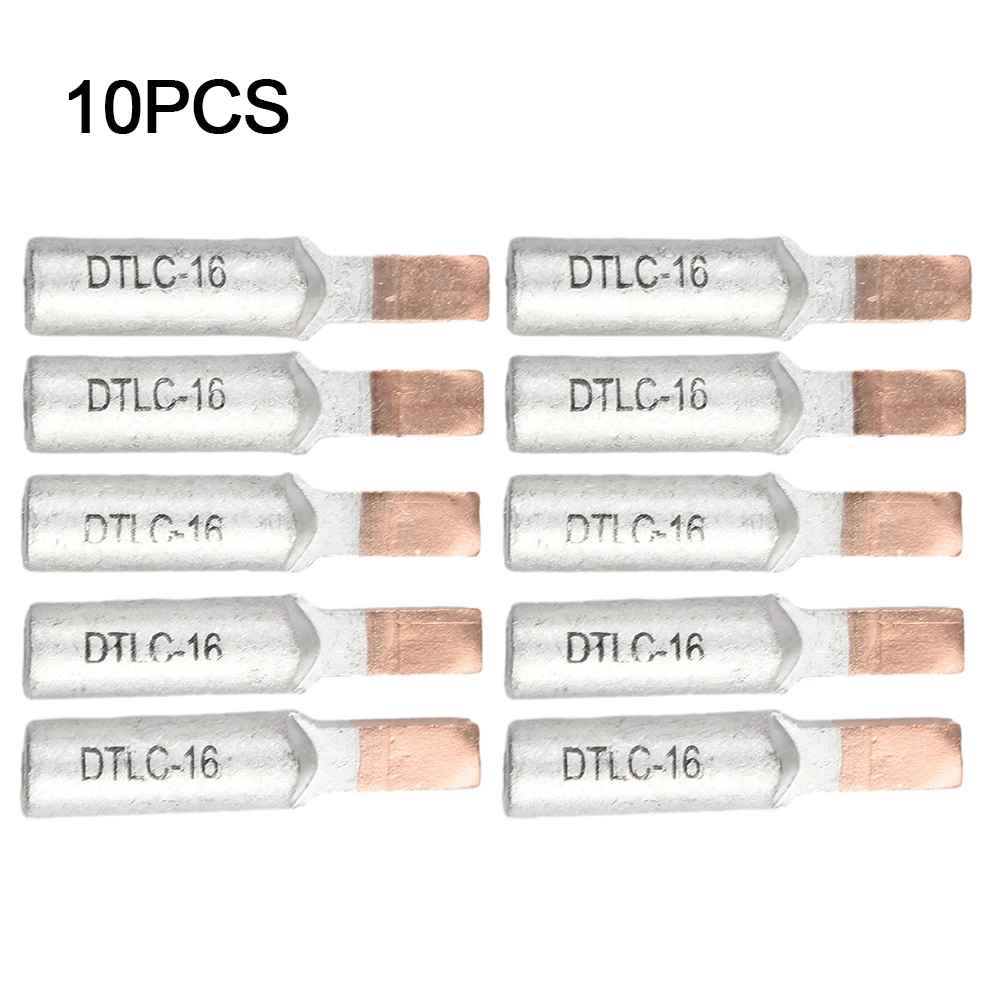 10pcs DTLC Wire Terminals Cable Lugs Wiring Connector 10/16/25mm2 Copper And Aluminum Terminal Wire Cable Lugs Power Tools Parts