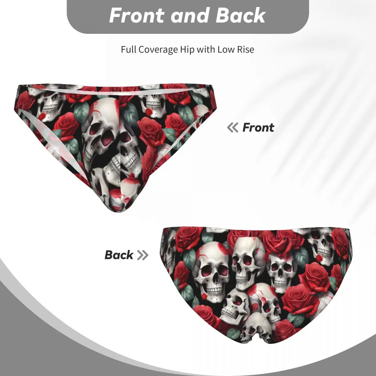 Men's Underwear Briefs Skulls And Roses Sexy Underpants Male Panties Bikini Underwear Ropa Pants - view 5