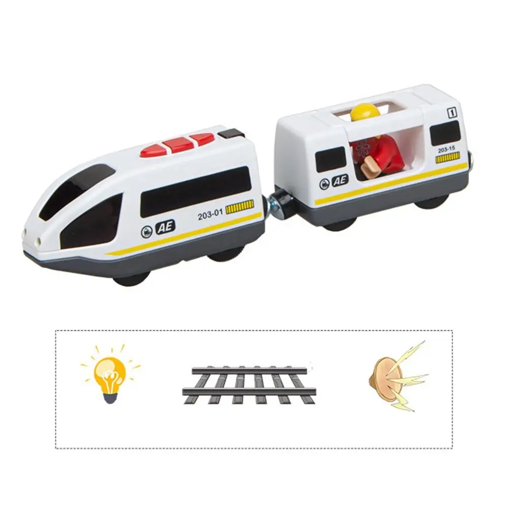 Magnetisches neues Design, lustig, kompatibel mit Brio Holzeisenbahn, batteriebetriebener Spielzeugzug