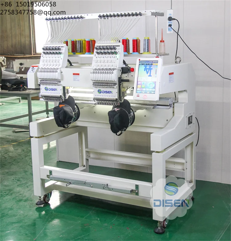 Cheap Price Best Flat Hat Logo Embroider Machines Double Two Head Digital Embroidery Machine Computerized Two-headed 2 Heads