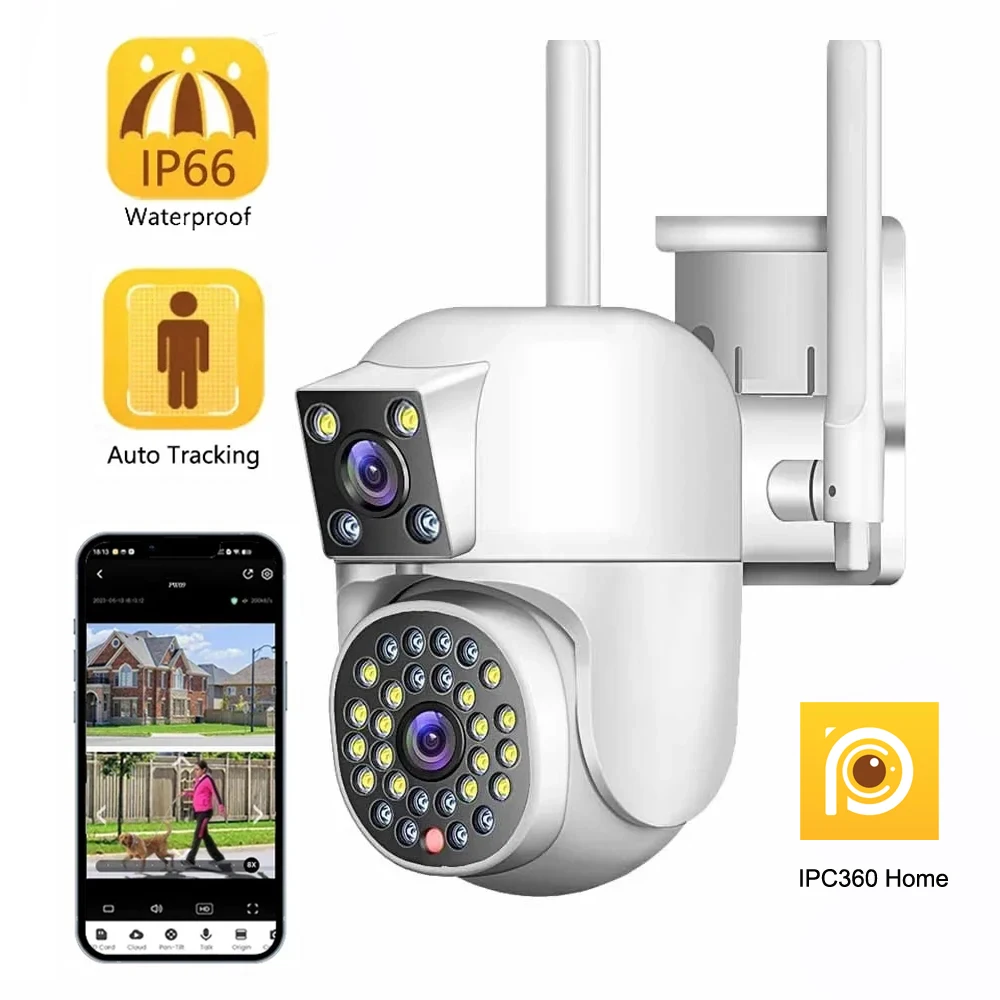 IPC360 HOME 4K 8MP Dual Lens WIFI PTZ 2K 4MP Dual Screen Security Camera Outdoor Waterproof Two Way Audio Surveillance Cameras