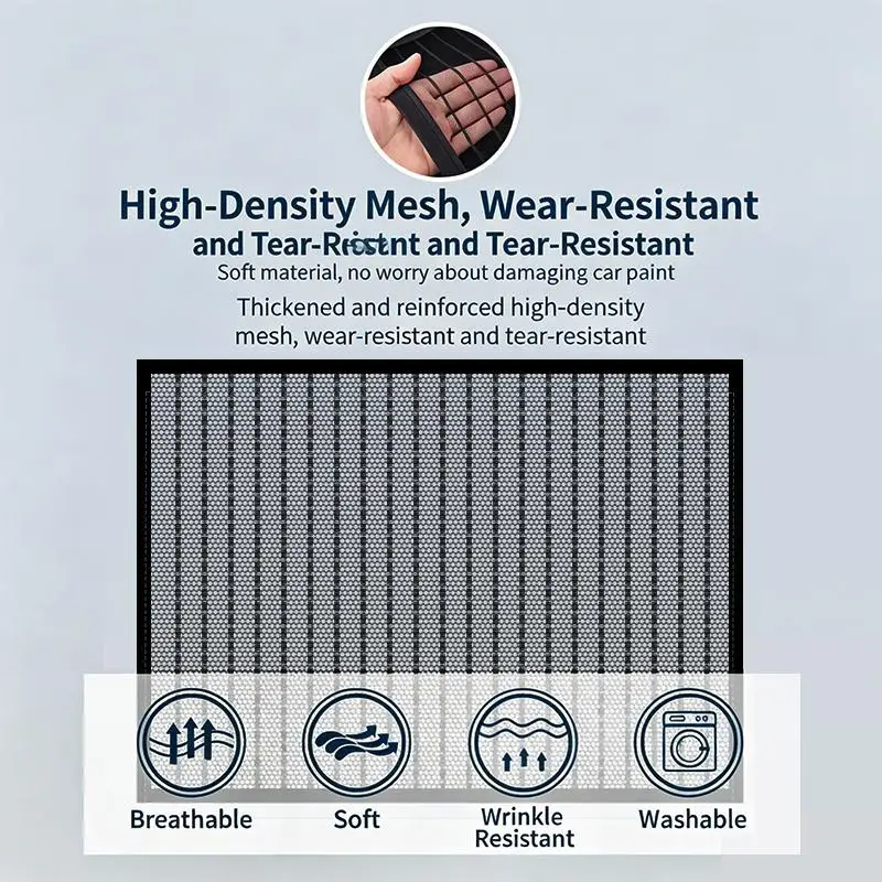 【CR】Car Grill Protection Net 1Pcs Foldable Dustproof Hood Engine Bumper Mesh Guard for Long Distance Driving