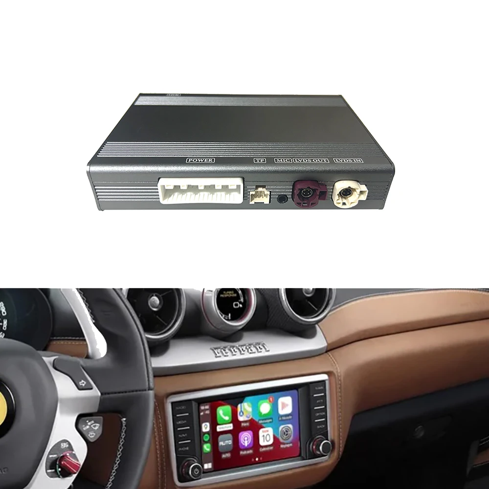 Wireless CarPlay & Android Auto Smart Box With Dashboard Mount USB For Ferrari California T-Mirror Link AirPlay CarPlay