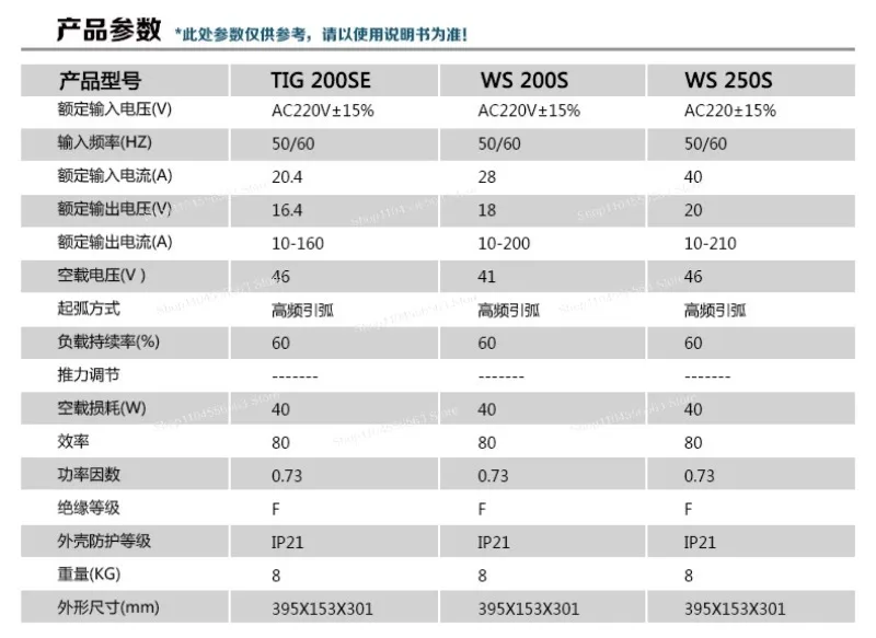 WS-200S/250S Inverter DC Welding Machine Household Stainless Steel Welding Machine Single Use Argon Arc Welding 220V