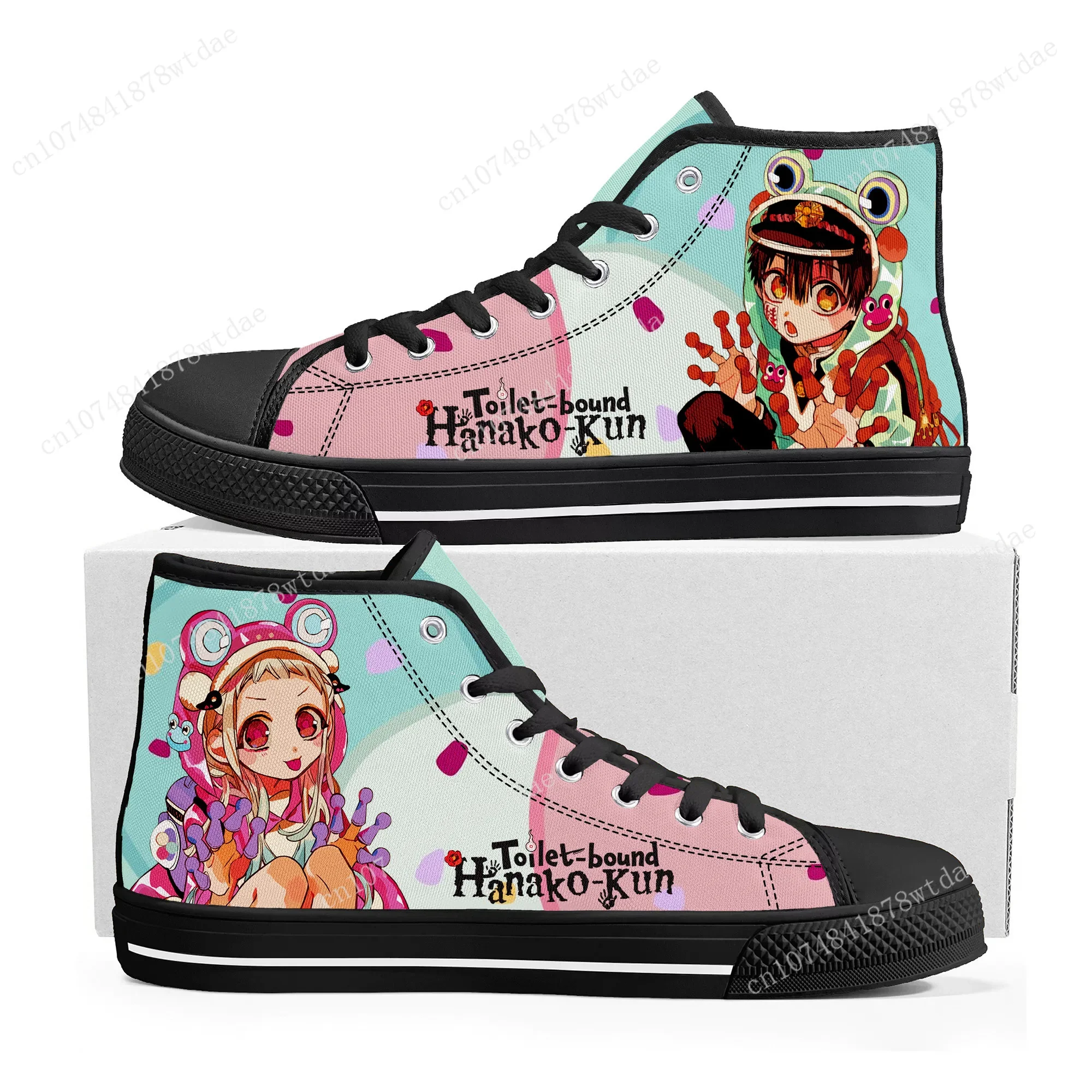 Toilet Bound Hanako Kun High Top Sneakers uomo donna adolescente Sneaker di tela di alta qualità Anime Cartoon Casual scarpe su misura