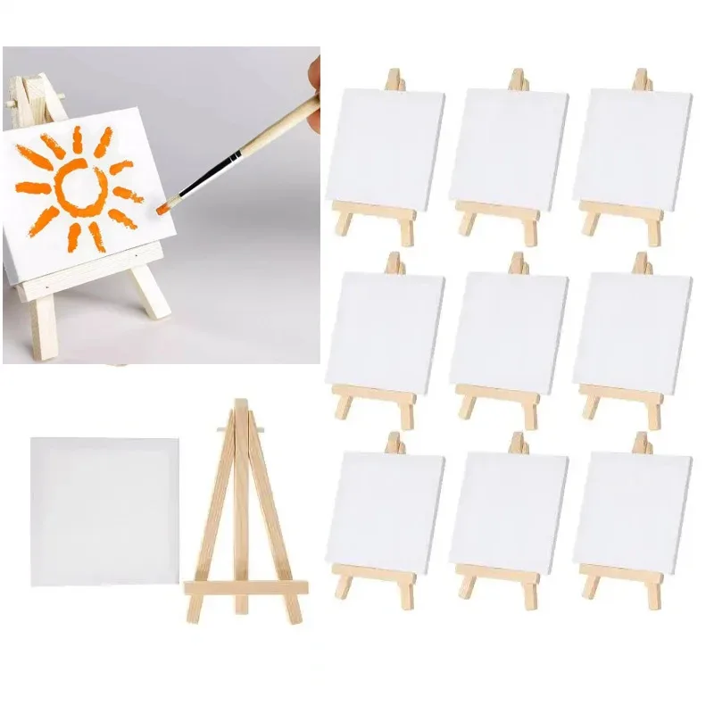 

Mini Easel Artists Mini Shelf Canvas Set Desktop Painting Kids Craft DIY Drawing Small Table Tripod Easel Display Holder Wood